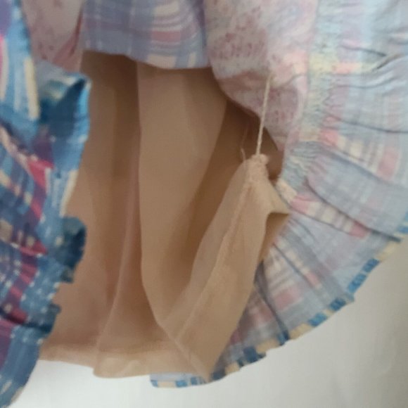 Anthropologie Plenty by Tracy Reese Plaid Mini Dress XSP Sleeveless Blue NWOT - Picture 9 of 11